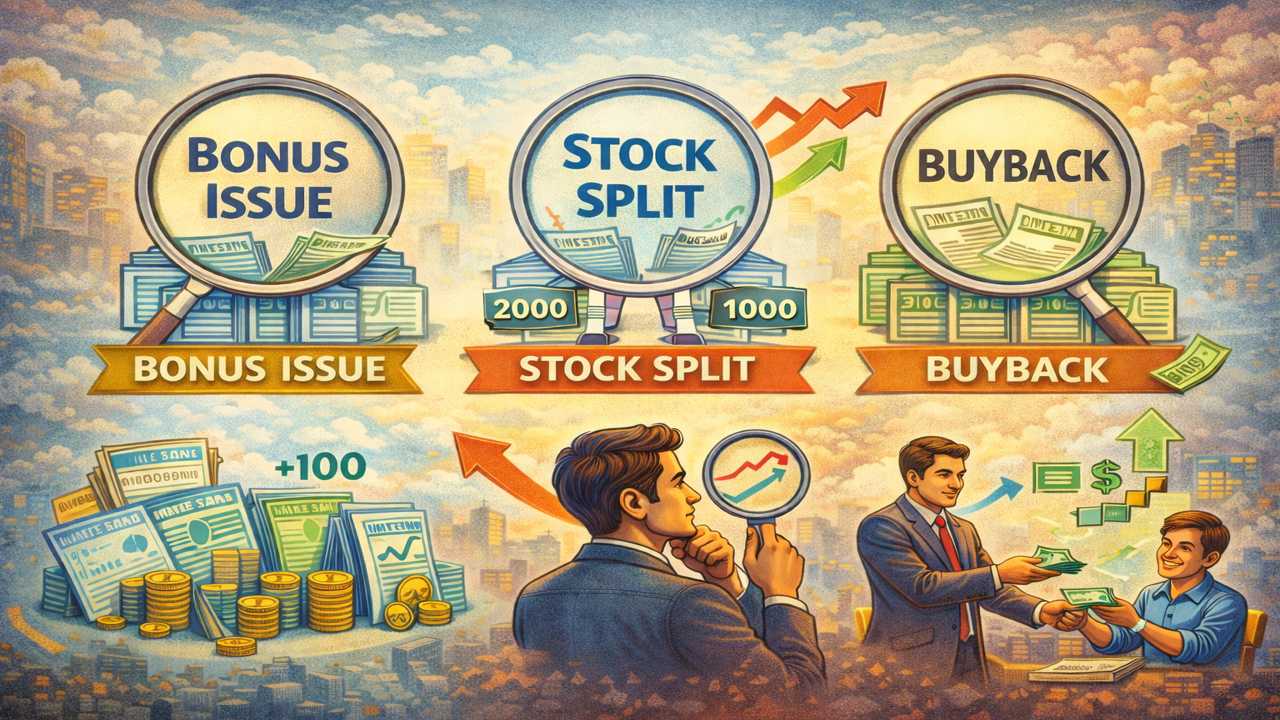 Corporate Actions Explained: Bonus Issues, Stock Splits & Buybacks